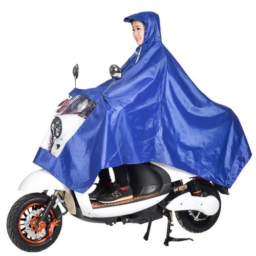 Outdoor Bike Motorcycle Hooded Raincoat Waterproof Rain Cape Poncho Coat Unisex - Picture 4 of 24