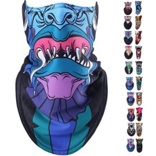 Winter Ghost Bandana Face Mask Tube Neck Gaiter Scarf Skeleton Motorcycle Mask