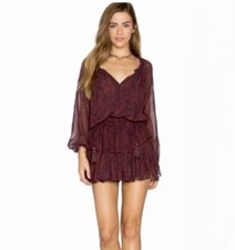 LoveShackFancy Burgundy Popover Dress (Large)