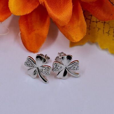 925 Sterling Silver Lucky Libra Clove Studs Earrings