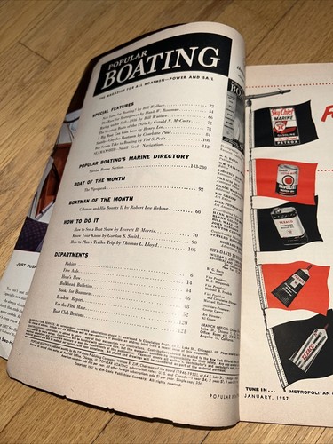 January 1957 POPULAR BOATING World's 1st Complete Marine Directory - Picture 3 of 14