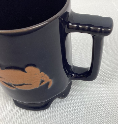 Frankoma C1 Keramik Kaffee Tee Becher Tasse dunkelblau, Krabbe, Sea Life - Bild 8 von 10