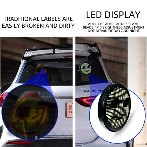 Car LED Rear Window Display Bluetooth Remote Pixel Emoji Scroll App Control - Picture 3 of 12