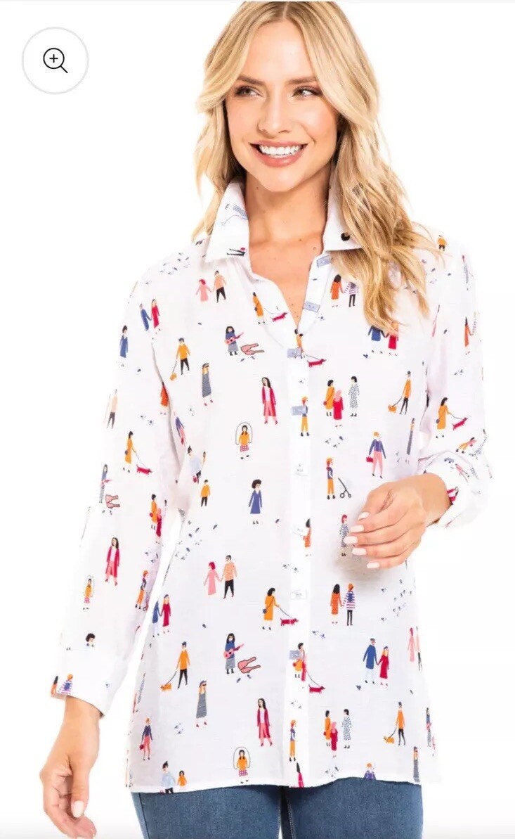 Multiples PM Unique Top With Rectangle Buttons Pe… - image 15