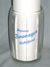 Vintage Zwanzger Uehlfeld Glass Beer Mug (German Germany Brauerei Brewery 
