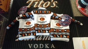 THREE 2020 Titoâs Handmade VODKA Holiday Bottle Sweaters, with tags 