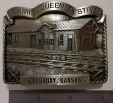 Cassoday KS Belt Buckle1985 Prairie Queen Festival