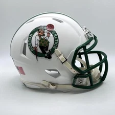 Boston Celtics Riddell Speed CUSTOM White Mini Football Helmet