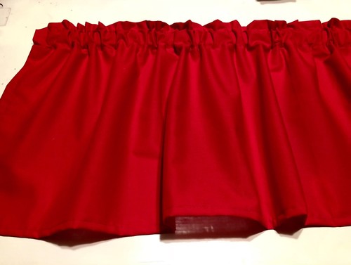 Solid Cherry Red Valance Cotton fabric 42"wide 14"L Bedroom Kitchen - 第 13/14 張圖片