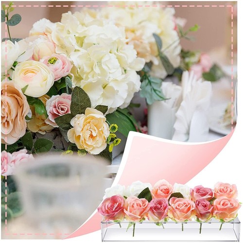 Esstisch Dekor Blumen-Herzstück Klar Runde Vasen Neu Acryl Blumenvase - Bild 3 von 14