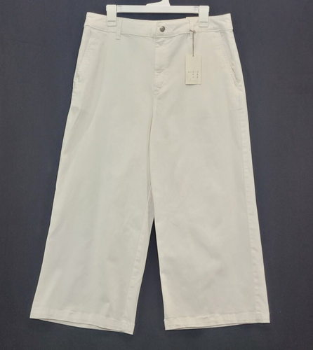 Women's Wide Leg Denim Crop Pants - A New Day White Size 16