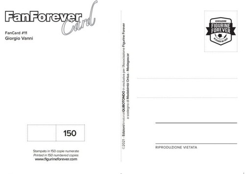 Figurina Solidale Forever Card GIORGIO VANNI SIGLE TV GIAPPONE LIMITATA NUMERATA - Foto 2 di 3