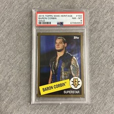 2015 Topps Heritage WWE #102 Baron Corbin Gold PSA 8 NM-MT