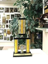 FANTASY FOOTBALL TROPHY  TWO POST AWARD OVER 20 INCHES TALL FREE LETTERING 6/6 *