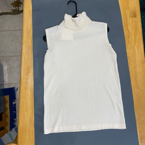 SHIRIN GUILD Womens Sleeveless Roll Neck Sweater White Medium U.K.