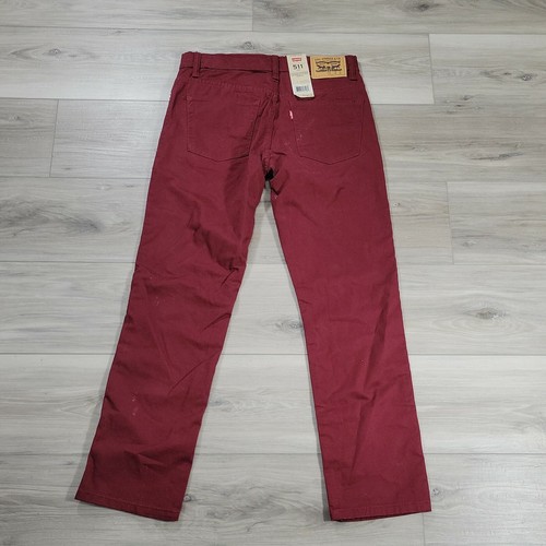 Levi's 511 Boys 12 Husky 32X27 Slim Fit Stretch Wine New - Picture 9 of 11