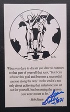 Bob Bobby Baun AUTOGRAPHED Inspirational Quote Card Toronto Maple Leafs Signed