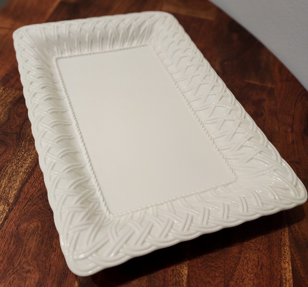 Tiffany & Co Woven Basket Weave Trim Large Serving Platter
