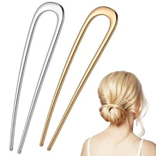 2PCS Fosvrde U-Shaped Large 5.5 Inch Metal Hair Pins for Women and Girls