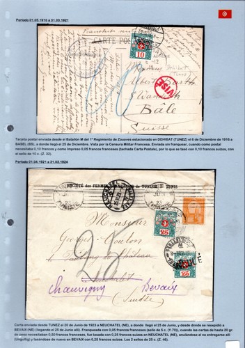 SWITZERLAND Dues on 6 covers from Tunisia - Picture 3 of 3