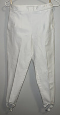VTG B.C.I. Clothing Stirrup Pants Winter White - Flat Front Side zipper - Sz 7/8