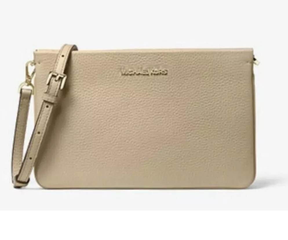 Michael kors large gusset top crossbody bag gold tone hardware