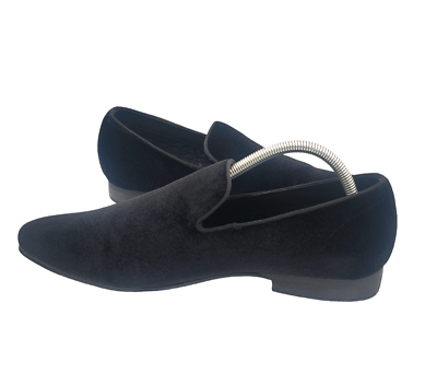 Steve Madden Men’s Black LAIGHT Slip-On Loafers Velvet & Satin; Size 10.5 Amazon.com | Steve Madden Men main image 3