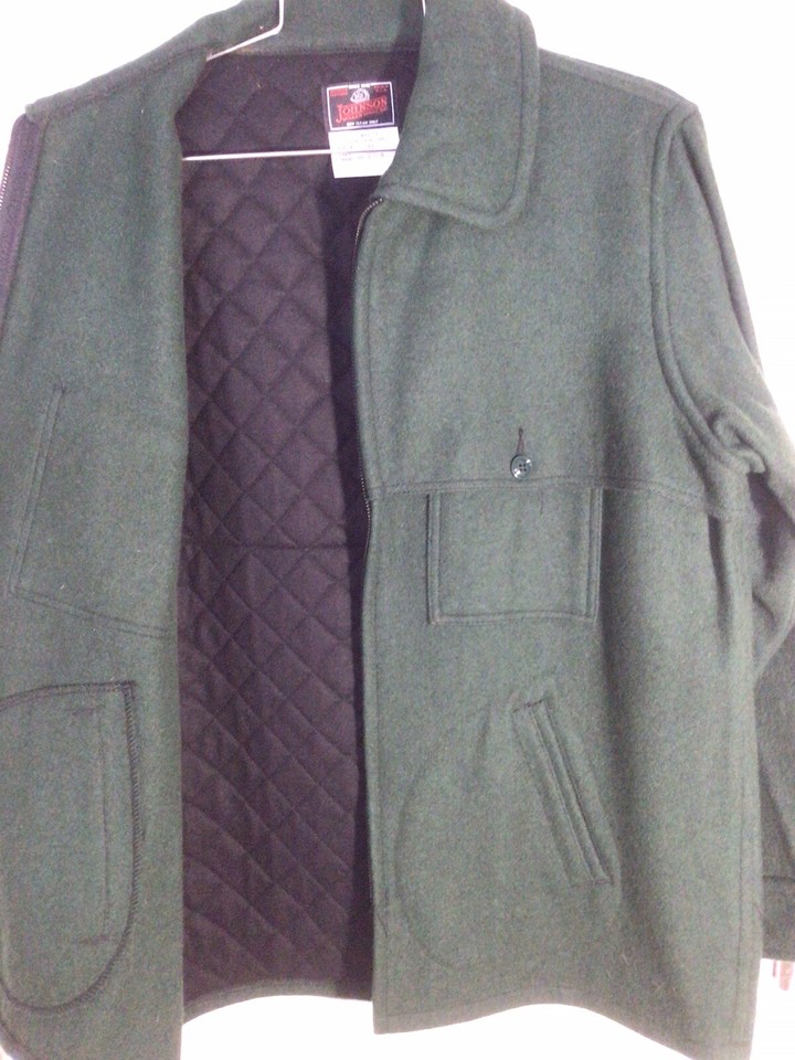 Johnson Woolen Mills Dark Green Wool Hunting Jacket 44/XL eBay