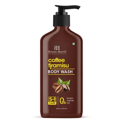 Botanic Hearth Kaffee Tiramisu Duschgel, 5-in-1 Pflegeformel, Paraben &