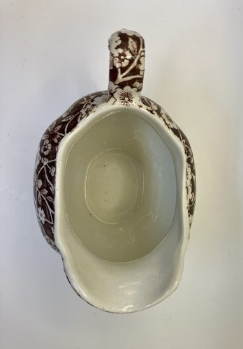 Vintage Crownford China Co Staffordshire CALICO BROWN Pitcher Jug England - Picture 5 of 7
