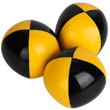 3PCS Yellow Black PU Thud Juggling Balls Clown Playing Juggle Ball Set For WT