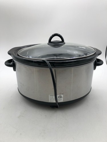 Ambiano 5.8L Stainless Steel Programmable Slow Cooker & Glass Lid Untested - Picture 4 of 9