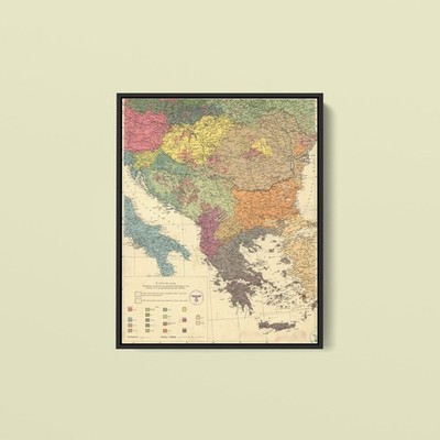 Vintage Maps - Korea - Art Print on Paper or Canvas