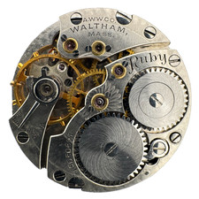 Antique 6/0s 1906 Waltham 17J Mechanical Hunter Pocket Watch Movement Ruby USA