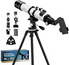 90Mm Aperture Telescope 800Mm Focal Length Refractor for Beginners  Adult, Pro