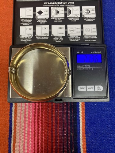 Vintage 925 1/20 14k AU Gold Bangle Bracelet Hinged 9” Around 21.36 Grams - Picture 9 of 9