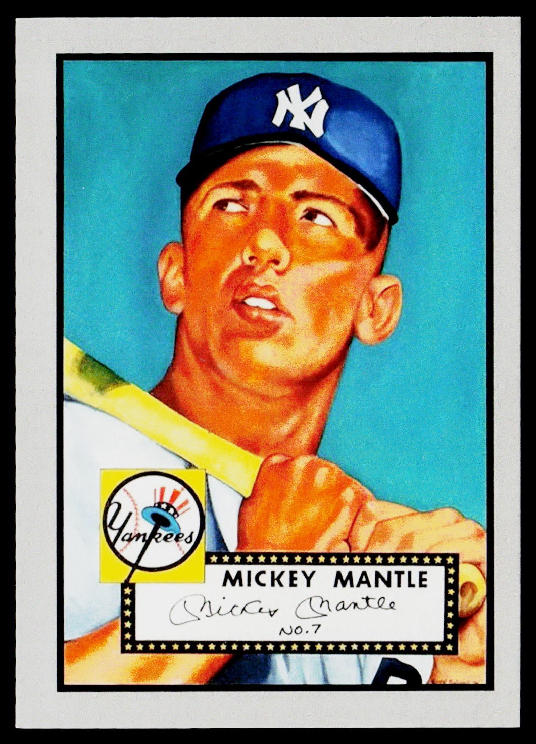 1952 Topps Mickey Mantle Art Card #7