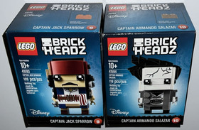 LEGO Brickheadz Set 41593 Captain Jack Sparrows & 41594 Captain Armando Salazar