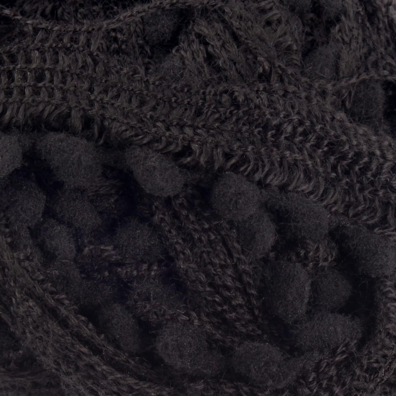 JubileeYarn Fishnet Pom Yarn - 50g Mini Bonbons - Black - 6 Skeins, 