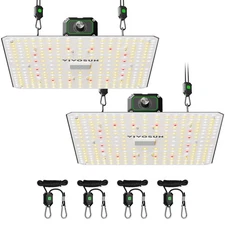 VIVOSUN 2x100W LED Grow Light Full Spectrum for 4x2ft Grow Tent Smart Dimming