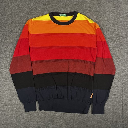 SUÉTER A RAYAS CUELLO REDONDO CORTE REGULAR L PARA HOMBRE United Colors Of Benetton Colorido