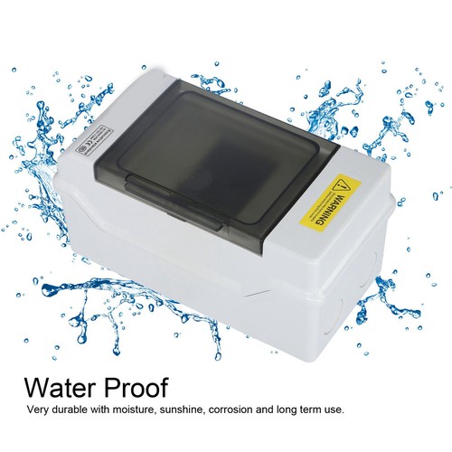 Distribution Box 4 Way Plastic Junction Case Transparent Cover DIN Rail Mount - Picture 6 of 23