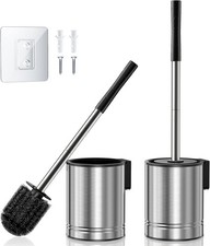 Compact Toilet Brush and Holder Set: 2 Pack Rustproof Bathroom Cleaning Tool