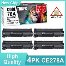 4PK CE278A 78A Toner Cartridge For HP LaserJet Pro P1606dn M1536 M1536dnf MF4450
