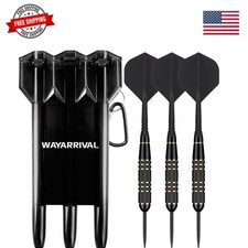 Professional Steel Tip Darts Set - 23g Total Weight 21g Brass Barrels with In...