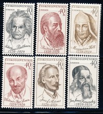 Czechoslovakia 1970 Beethoven Other Famous Men Set Sct 1668-73