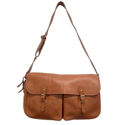 Sac bandoulière RALPH LAUREN cuir marron unisexe messager look vintage - Photo 1/4