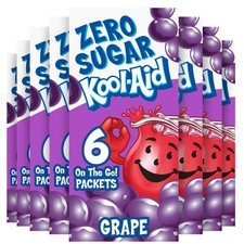 Kool-Aid Sugar-Free Grape Drink Mix   On-The-Go Powder, 6 Count Pack