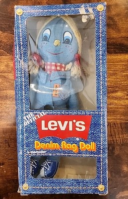  Vintage 1973 Official Levi's Knickerbocker Denim Rag Doll With BOX #3608 KTC 