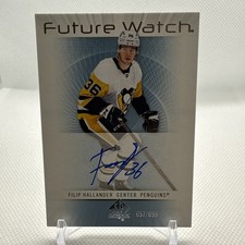Filip Hallander 2022-23 SP Authentic Future Watch Auto Retro Pittsburgh Penguins